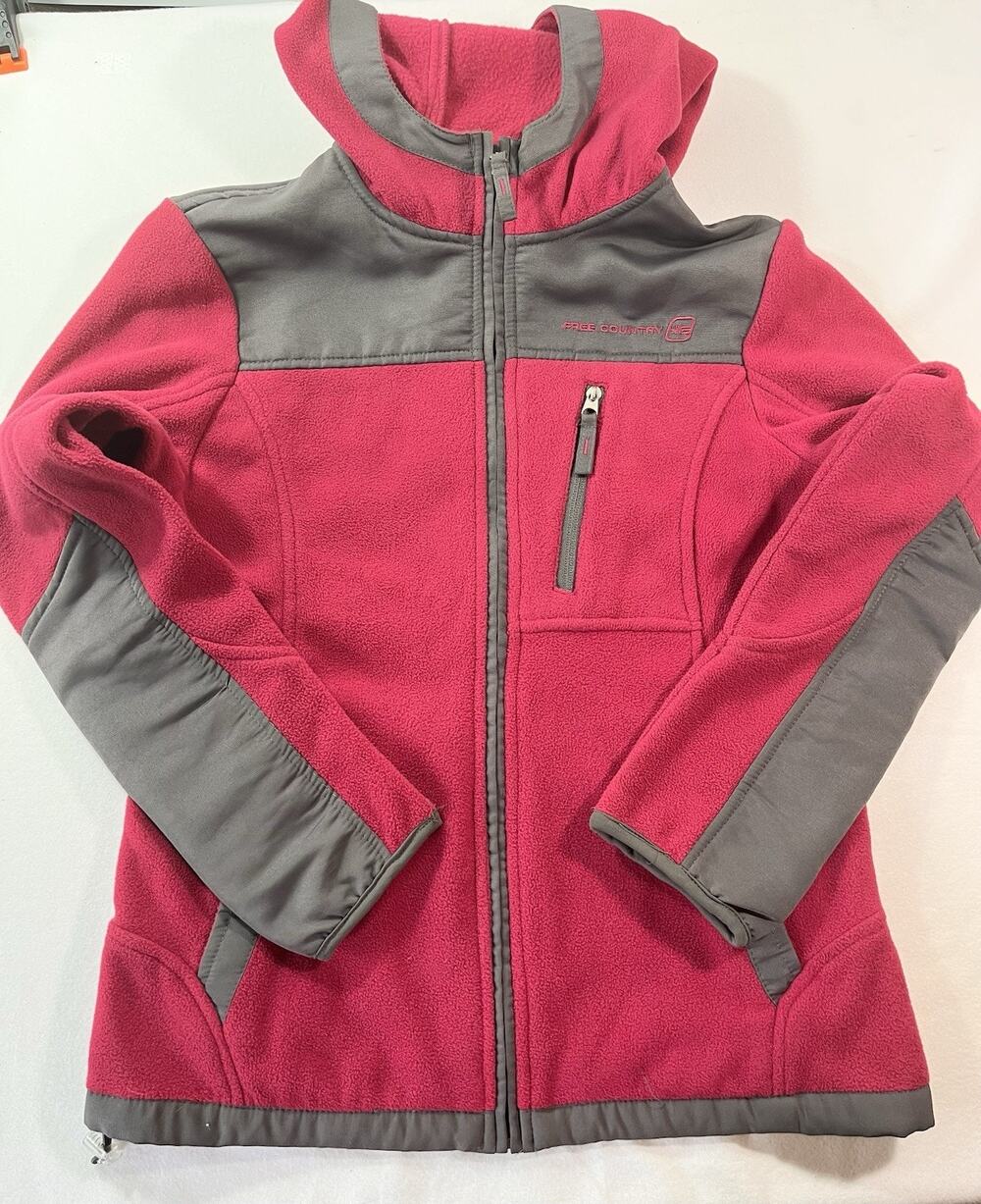 Free Country Pink And Gray Women’s Fleece Jacket, Size Small